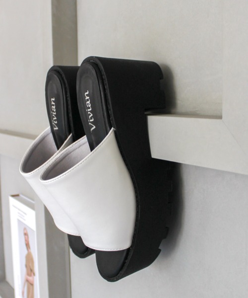 VIVIAN(ヴィヴィアン)の「厚底ミュールサンダル(サンダル・レディース・ブラック/ホワイト・S/M/L/LL)」の22枚目の写真