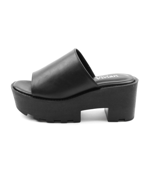 VIVIAN(ヴィヴィアン)の「厚底ミュールサンダル(サンダル・レディース・ブラック/ホワイト・S/M/L/LL)」の19枚目の写真