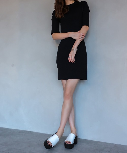 VIVIAN(ヴィヴィアン)の「厚底ミュールサンダル(サンダル・レディース・ブラック/ホワイト・S/M/L/LL)」の5枚目の写真