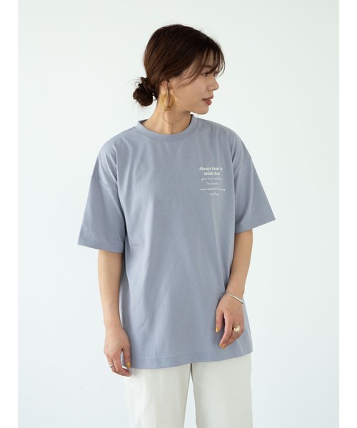 RAY CASSIN FAVORI（レイカズンフェバリ）の「・RAY CASSIN バックカラー転写チュニック＊（Tシャツ/カットソー・レディース・チャコールグレー/ライトグレー/オフホワイト/ブルー・FREE）」の20枚目の写真