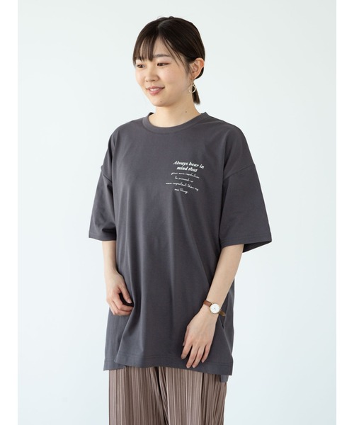 RAY CASSIN FAVORI（レイカズンフェバリ）の「・RAY CASSIN バックカラー転写チュニック＊（Tシャツ/カットソー・レディース・チャコールグレー/ライトグレー/オフホワイト/ブルー・FREE）」の17枚目の写真