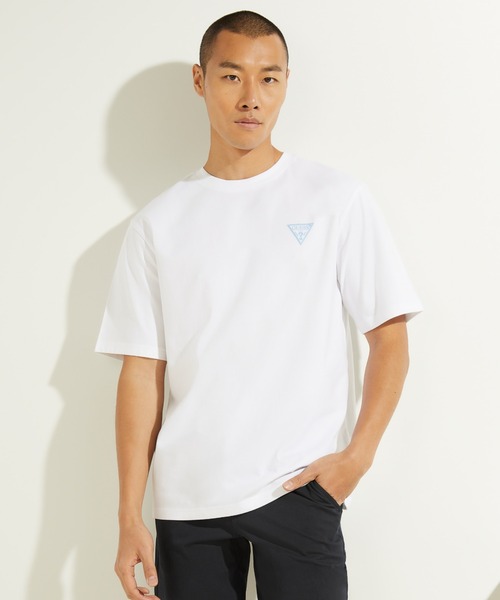 Guess（ゲス）の「Small Triangle Logo Tee（Tシャツ/カットソー・メンズ・ホワイト/ブラック/イエロー/ブルー・MEDIUM/LARGE/X-LARGE）」の2枚目の写真