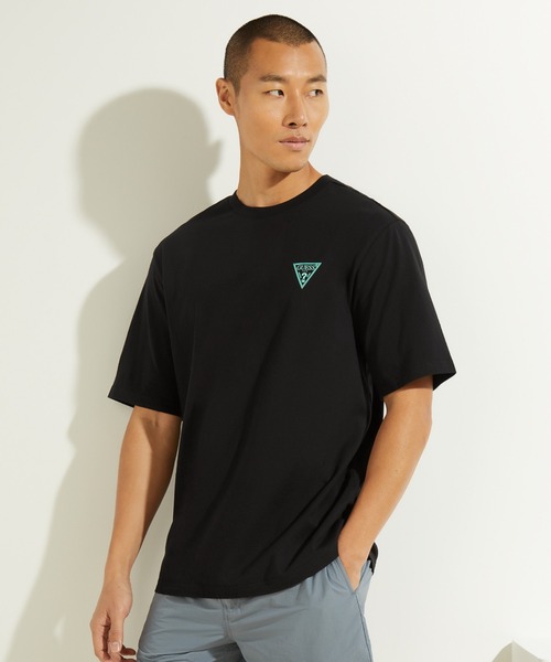 Guess（ゲス）の「Small Triangle Logo Tee（Tシャツ/カットソー・メンズ・ホワイト/ブラック/イエロー/ブルー・MEDIUM/LARGE/X-LARGE）」の3枚目の写真