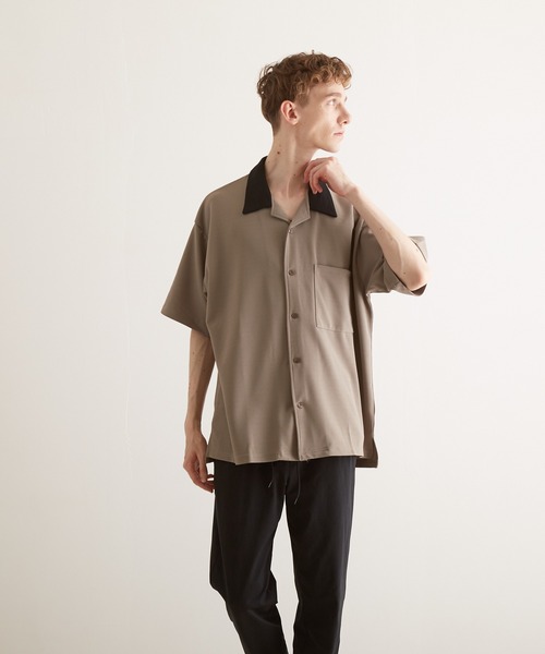 VIBGYOR(ヴィブジョー)の「【VIBGYOR BY AS】梨地オープンシャツ(BL)(シャツ/ブラウス・メンズ・ブラック/ブルー/グレイッシュベージュ・MEDIUM/LARGE)」の3枚目の写真