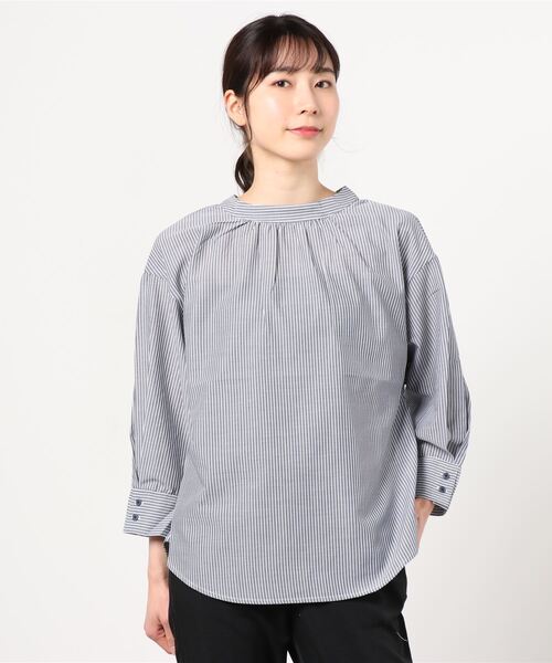 NAVY(ネイビー)の「プチハイネック 7分袖ブラウス(シャツ/ブラウス・レディース・ネイビー/ブラック/ベージュ・L/M)」の19枚目の写真