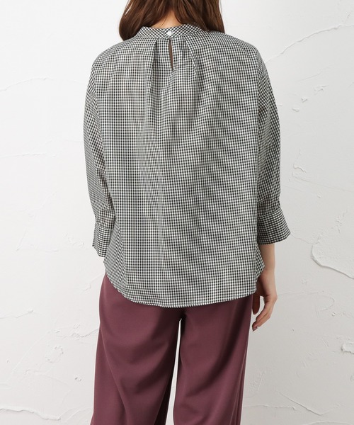NAVY(ネイビー)の「プチハイネック 7分袖ブラウス(シャツ/ブラウス・レディース・ネイビー/ブラック/ベージュ・L/M)」の10枚目の写真