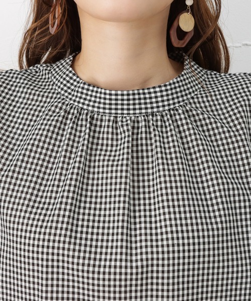 NAVY(ネイビー)の「プチハイネック 7分袖ブラウス(シャツ/ブラウス・レディース・ネイビー/ブラック/ベージュ・L/M)」の11枚目の写真