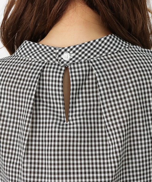 NAVY(ネイビー)の「プチハイネック 7分袖ブラウス(シャツ/ブラウス・レディース・ネイビー/ブラック/ベージュ・L/M)」の16枚目の写真