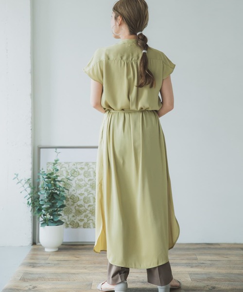 ITEMS URBANRESEARCH（アイテムズ アーバンリサーチ）の「フレンチスリーブサテンワンピース（ワンピース・レディース・グリーン/イエロー/グレー・FREE）」の11枚目の写真