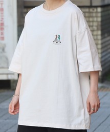 ビッグシルエット ワンポイントイラスト サガラ刺繍Tシャツ【ILL'S】