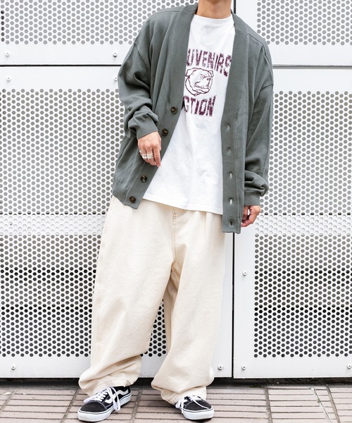 PairPair（ペアペア）の「Vネックルーズカーディガン（ユニセックス）（カーディガン/ボレロ・メンズ・ブラック/マスタード/グレイッシュベージュ/グレイッシュブルー・FREE）」の11枚目の写真