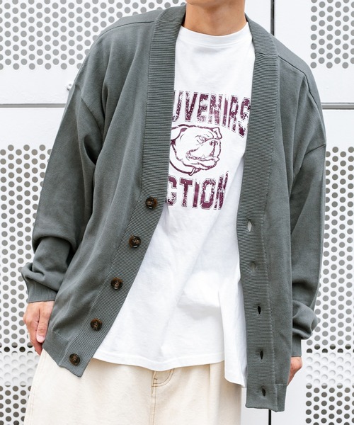 PairPair（ペアペア）の「Vネックルーズカーディガン（ユニセックス）（カーディガン/ボレロ・メンズ・ブラック/マスタード/グレイッシュベージュ/グレイッシュブルー・FREE）」の12枚目の写真