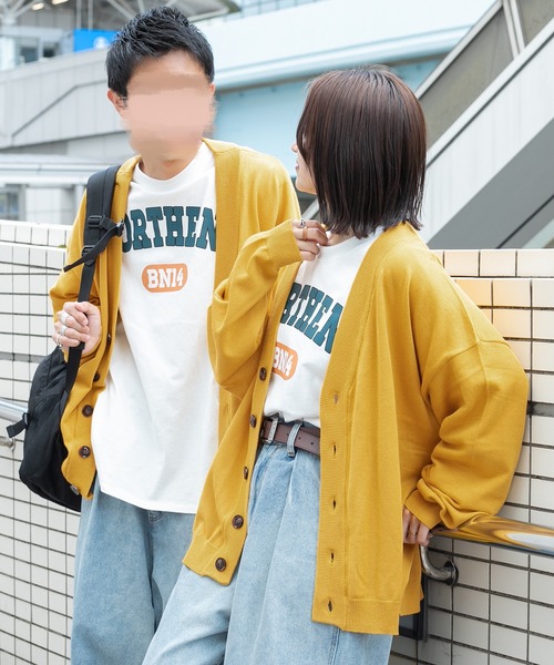 PairPair（ペアペア）の「Vネックルーズカーディガン（ユニセックス）（カーディガン/ボレロ・メンズ・ブラック/マスタード/グレイッシュベージュ/グレイッシュブルー・FREE）」の16枚目の写真