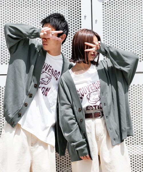 PairPair（ペアペア）の「Vネックルーズカーディガン（ユニセックス）（カーディガン/ボレロ・メンズ・ブラック/マスタード/グレイッシュベージュ/グレイッシュブルー・FREE）」の6枚目の写真