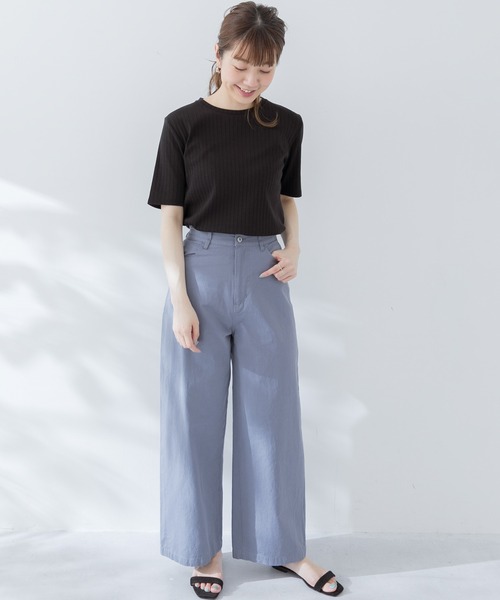 URBAN RESEARCH Sonny Label(アーバンリサーチサニーレーベル)の「汗ジミ防止UVワイドリブTシャツ(Tシャツ/カットソー・レディース・オフホワイト/ピンク/ベージュ/ブラック・FREE)」の10枚目の写真