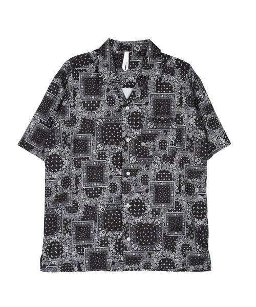 Lulu ＆ Arnie（るるあんどあーにー）の「【セットアップで着用可能】ポリエステル 総柄 オープンカラー 半袖 シャツ（シャツ/ブラウス・メンズ・ブラック系その他/ホワイト系その他・MEDIUM/LARGE/X-LARGE）」の17枚目の写真