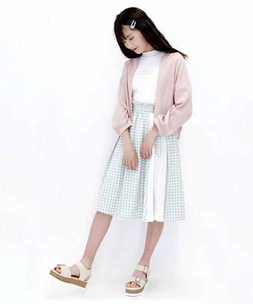 Lindsay（リンジィ）の「切り替えミディスカート（スカート・キッズ・ベージュ/エメラルド/グレー・160cm/150cm/140cm）」の19枚目の写真