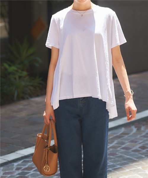 MAISON DE THERESE(メゾン ド テレーズ)の「半袖フレアロングTシャツ(Tシャツ/カットソー・レディース・ホワイト・FREE)」の2枚目の写真