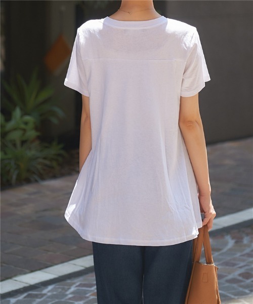 MAISON DE THERESE(メゾン ド テレーズ)の「半袖フレアロングTシャツ(Tシャツ/カットソー・レディース・ホワイト・FREE)」の7枚目の写真