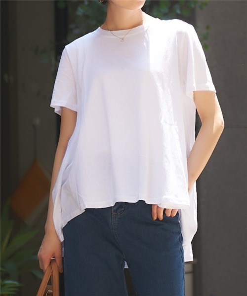 MAISON DE THERESE(メゾン ド テレーズ)の「半袖フレアロングTシャツ(Tシャツ/カットソー・レディース・ホワイト・FREE)」の4枚目の写真