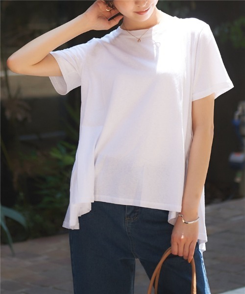 MAISON DE THERESE(メゾン ド テレーズ)の「半袖フレアロングTシャツ(Tシャツ/カットソー・レディース・ホワイト・FREE)」の3枚目の写真