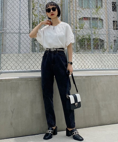 PAGEBOY(ページボーイ)の「フリルスリーブプルオーバー(Tシャツ/カットソー・レディース・ブラック/パープル/オフホワイト・FREE)」の5枚目の写真