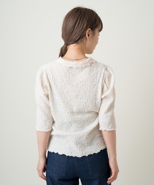 Kastane（カスタネ）の「衿付きジャガードTee（Tシャツ/カットソー・レディース・アイボリー/ブラック・FREE）」の11枚目の写真