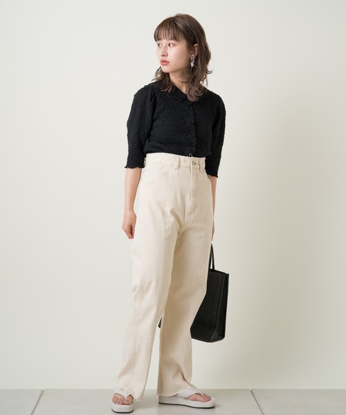 Kastane（カスタネ）の「衿付きジャガードTee（Tシャツ/カットソー・レディース・アイボリー/ブラック・FREE）」の18枚目の写真