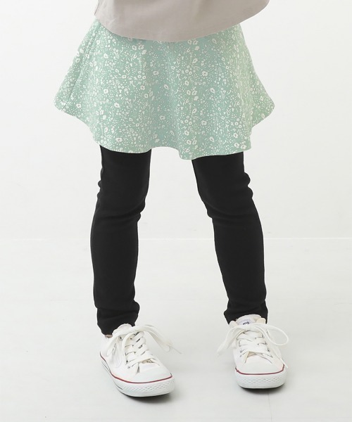 devirock（デビロック）の「10分丈 プリントスカッツ（ストレッチコットン）（スカート・キッズ・ブラウン/ラベンダー/ブラック系その他/オフホワイト/ネイビー/モカ/ライトブラウン/ベージュ/パープル系その他2/ブラック/パープル系その他/ブルー系その他/グレー系その他/グリーン系その他・100cm/110cm/120cm/130cm/140cm/150cm/80ｃｍ/90cm/160cm）」の9枚目の写真