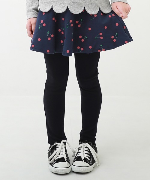 devirock（デビロック）の「10分丈 プリントスカッツ（ストレッチコットン）（スカート・キッズ・ブラウン/ラベンダー/ブラック系その他/オフホワイト/ネイビー/モカ/ライトブラウン/ベージュ/パープル系その他2/ブラック/パープル系その他/ブルー系その他/グレー系その他/グリーン系その他・100cm/110cm/120cm/130cm/140cm/150cm/80ｃｍ/90cm/160cm）」の11枚目の写真