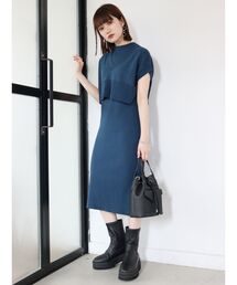 ベストレイヤードニットワンピース