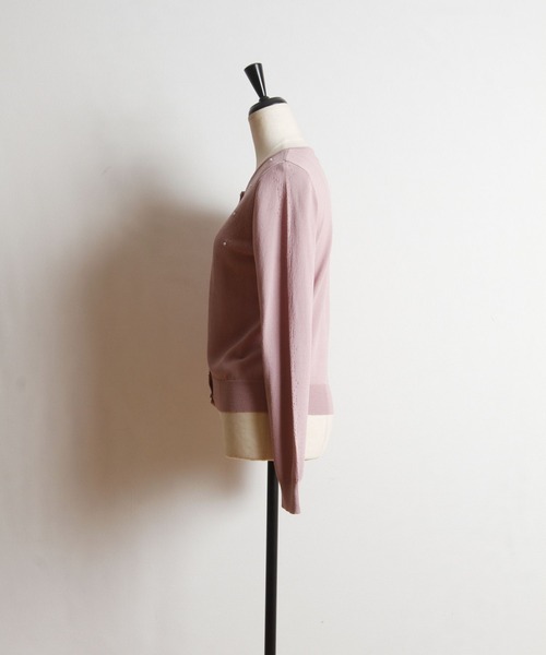 tocco closet(トッコ クローゼット)の「パール付き透かし編みUV加工カーディガン(カーディガン/ボレロ・レディース・ブラック/ピンク系その他・M)」の18枚目の写真
