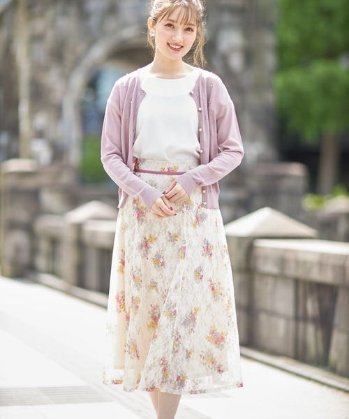 tocco closet(トッコ クローゼット)の「パール付き透かし編みUV加工カーディガン(カーディガン/ボレロ・レディース・ブラック/ピンク系その他・M)」の10枚目の写真