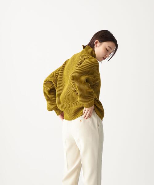 CITEN(シテン)の「<CITEN(シテン)> アゼ スリット タートル ニット(ニット/セーター・レディース・オフホワイト/ダークグレー/ベージュ/ライトピンク/マスタード/ライトブルー・FREE)」の7枚目の写真