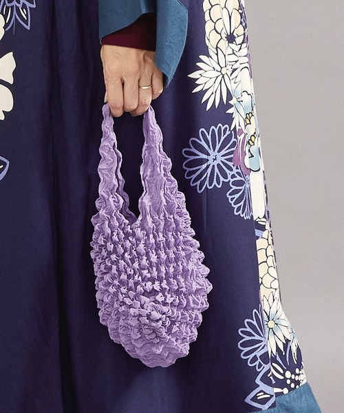 カヤ(カヤ)の「【カヤ】和の花 三浦絞りバッグ 小(エコバッグ/サブバッグ・レディース・マルーン/ブラック/パープル系その他/ピンク/ブルーグリーン/ライトグリーン/ダークブルー/ダークパープル/ライトパープル/桜・FREE)」の6枚目の写真