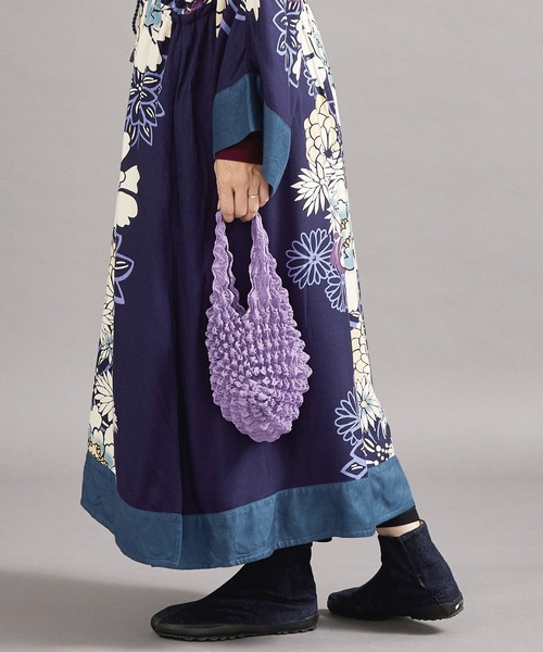 カヤ(カヤ)の「【カヤ】和の花 三浦絞りバッグ 小(エコバッグ/サブバッグ・レディース・マルーン/ブラック/パープル系その他/ピンク/ブルーグリーン/ライトグリーン/ダークブルー/ダークパープル/ライトパープル/桜・FREE)」の17枚目の写真