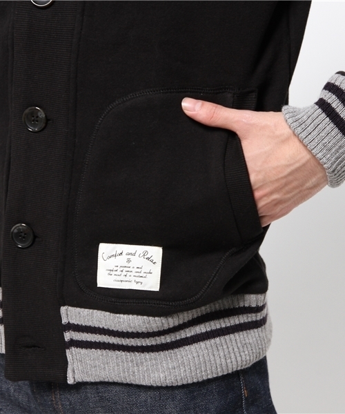 OUTLET(アウトレット)の「【CIAOPANIC TYPY】ニットリブスウェットカーディガン(カーディガン/ボレロ・メンズ・ブラック・SMALL)」の8枚目の写真