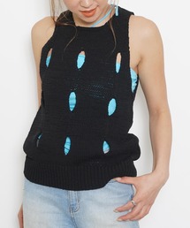 TheOpen Product | THE OPEN PRODUCT CUT-OUT COTTON SLEEVELESS SWEATER GTO212KT006(ニット/セーター)