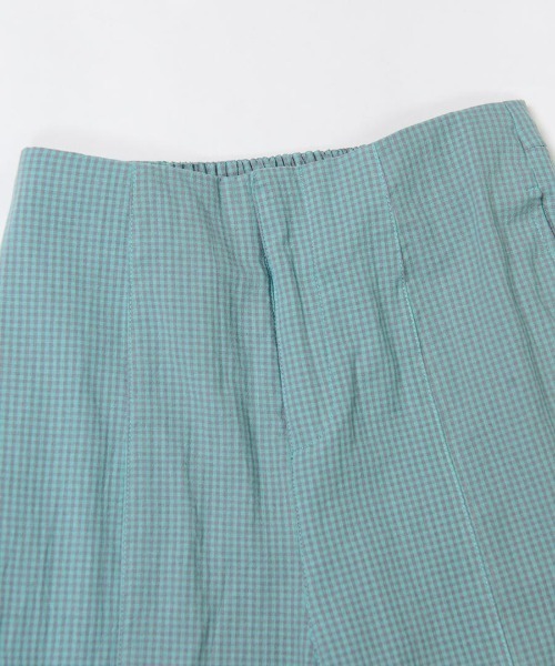 shopnikoniko（ショップニコニコ）の「チェック柄 フレアパンツ スリット タック ギンガムチェックパンツ（その他パンツ・レディース・グリーン/イエロー/ブラック・フリー）」の14枚目の写真