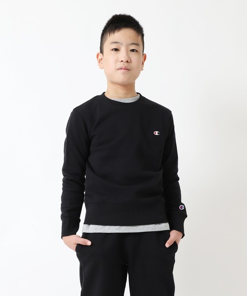 Champion（チャンピオン）の「Champion/チャンピオン　キッズ　クールネックスウェットトップス（スウェット・キッズ・ベージュ/ネイビー/グレー/ブルー/チャコール/ブラック/ブラウン/サンドベージュ・100cm/120cm/140cm/150cm/160cm/110cm/130cm）」の9枚目の写真