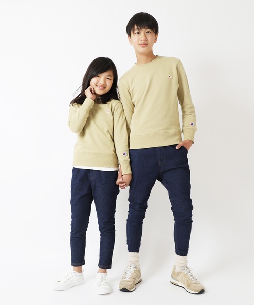 Champion（チャンピオン）の「Champion/チャンピオン　キッズ　クールネックスウェットトップス（スウェット・キッズ・ベージュ/ネイビー/グレー/ブルー/チャコール/ブラック/ブラウン/サンドベージュ・100cm/120cm/140cm/150cm/160cm/110cm/130cm）」の16枚目の写真