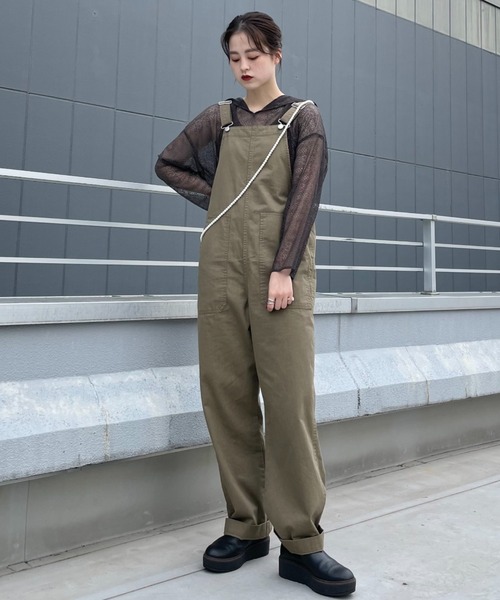 CIAOPANIC（チャオパニック）の「フレンチミリタリーオールインワン（サロペット/オーバーオール・レディース・ブラック/ネイビー/オリーブ・FREE）」の3枚目の写真