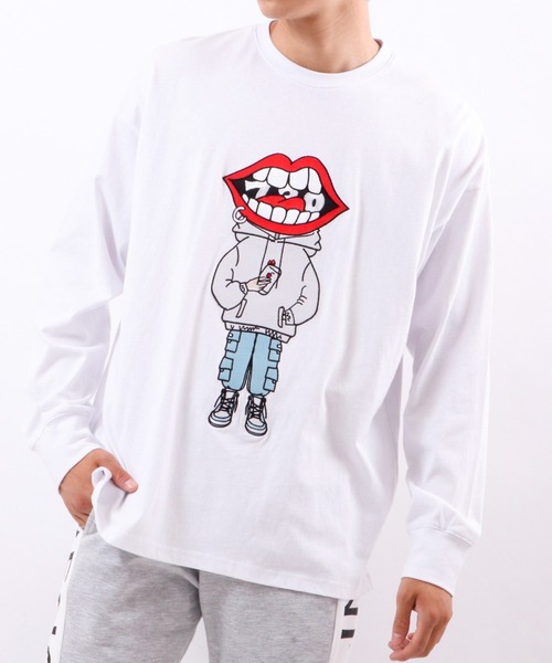 RE730（アールイーセブンサーティー）の「RE730 なみおくん　ビッグシルエット ロングスリーブTシャツ（Tシャツ/カットソー・メンズ・ブラック/ホワイト・M/XL/L）」の2枚目の写真