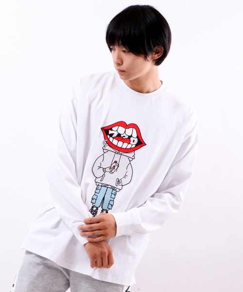 RE730（アールイーセブンサーティー）の「RE730 なみおくん　ビッグシルエット ロングスリーブTシャツ（Tシャツ/カットソー・メンズ・ブラック/ホワイト・M/XL/L）」の4枚目の写真