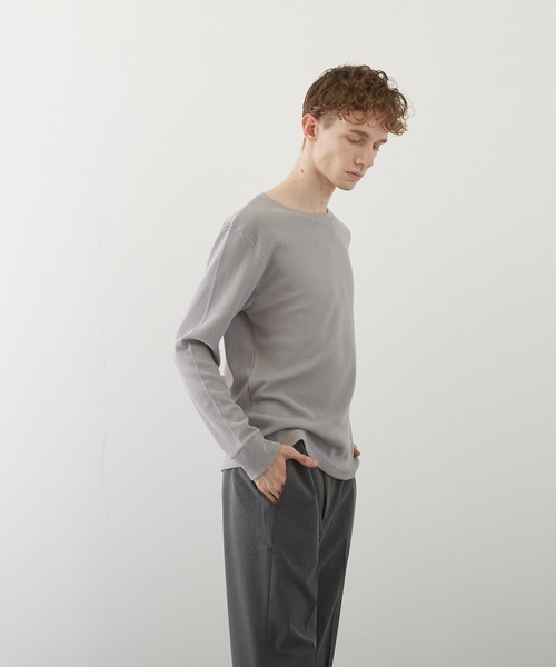 TONE SELECT WEAR（トーンセレクトウェア）の「【TONE BY AS】ワッフルクルーネックT(BL)（Tシャツ/カットソー・メンズ・ホワイト/ブラック/ベージュ/ネイビー/グレー/カーキ/ライトピンク・MEDIUM/LARGE）」の8枚目の写真