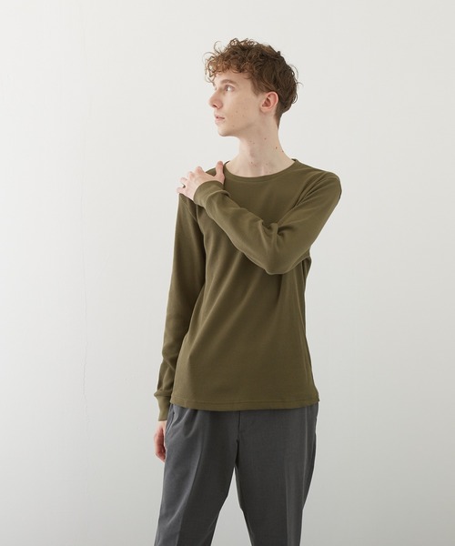 TONE SELECT WEAR（トーンセレクトウェア）の「【TONE BY AS】ワッフルクルーネックT(BL)（Tシャツ/カットソー・メンズ・ホワイト/ブラック/ベージュ/ネイビー/グレー/カーキ/ライトピンク・MEDIUM/LARGE）」の16枚目の写真