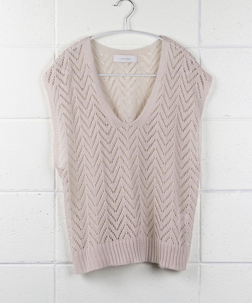 me+em select（ミームセレクト）の「クロシェニットオーバーベスト（ベスト・レディース・ブルー/アイボリー/ブラック/ベージュ・FREE）」の12枚目の写真