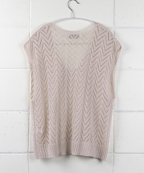 me+em select（ミームセレクト）の「クロシェニットオーバーベスト（ベスト・レディース・ブルー/アイボリー/ブラック/ベージュ・FREE）」の15枚目の写真