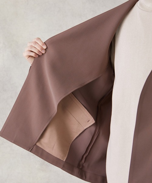 PUBLIC TOKYO（パブリックトウキョウ）の「スーパードライ/ノーカラーカーディガンジャケット（ノーカラージャケット・メンズ・アイボリー/ブラウン・1/2）」の17枚目の写真