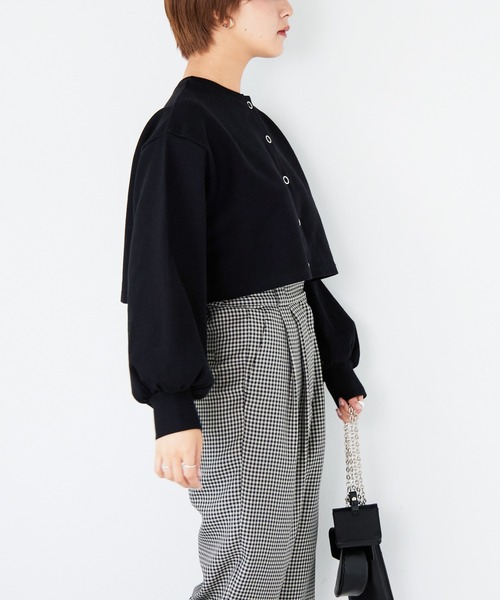 Heather（ヘザー）の「スナップボタンカットカーディガン　219169（Tシャツ/カットソー・レディース・ブラック/レッド/オレンジ/ブルー/グリーン/アイボリー/ピンク・FREE）」の8枚目の写真